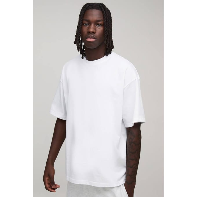 Essential Oversized Crew Neck T-Shirt | White | Size Small
