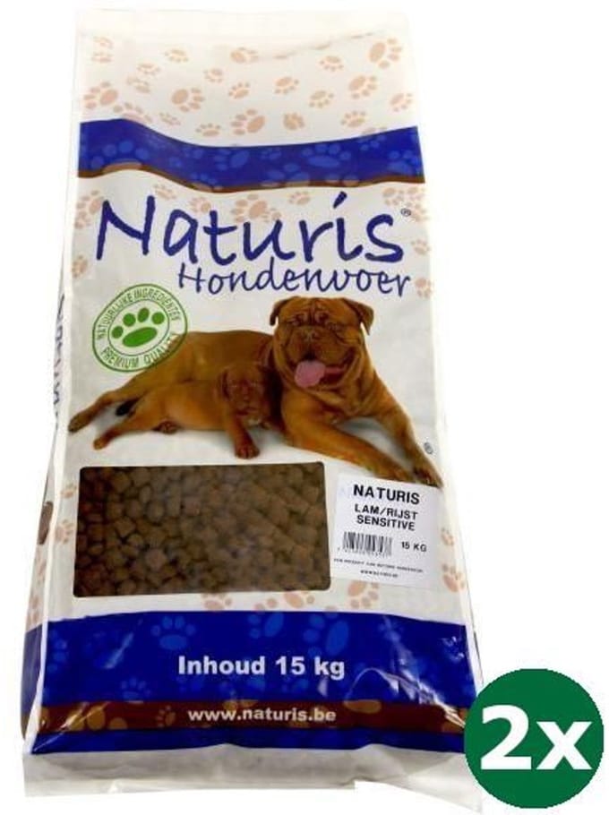 2x15 kg Naturis brok lam / rijst sensitive hondenvoer