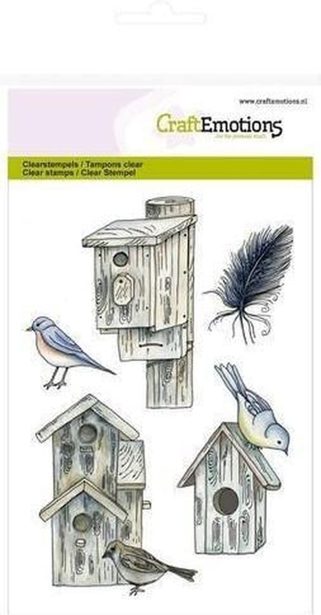 CraftEmotions stempel A6 - Vogelhuisjes Botanical Summer