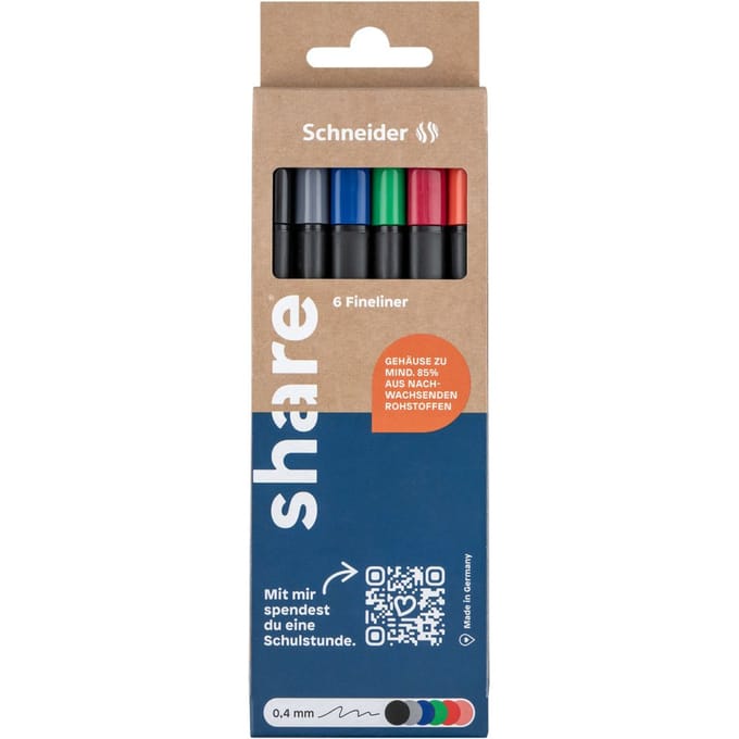 share Fineliners, set van 6