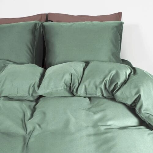 Primaviera DeLuxe Dekbedovertrek Uni Bamboe Groen - Tweepersoons 200 x 200/220 cm + 2 kussenslopen