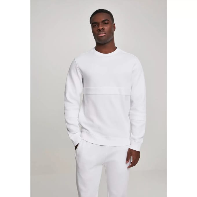Urban Classics Sweater/trui -S- Heavy Pique Crew Wit