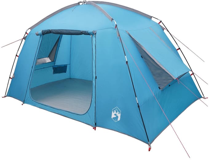 vidaXL - Huisje - Tent - 4-persoons - Blauw - Polyester