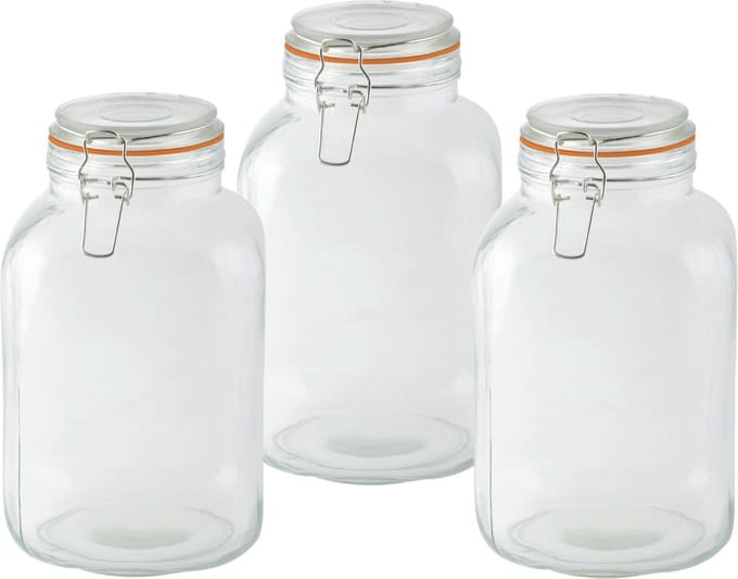 Esschert Design Weckpot - 1x - 3L - glas - D15 x 24 cm - voorraadpot - beugelsluiting