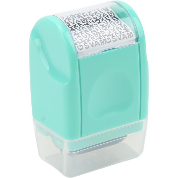 Tampon Confidentiel Rouleau Photosensible Fenêtre Détachable Matériau ABS Rouleau Confidentiel vert