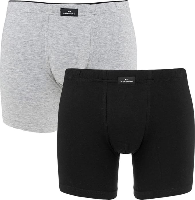 Götzburg heren 2P long boxers basic zwart & grijs