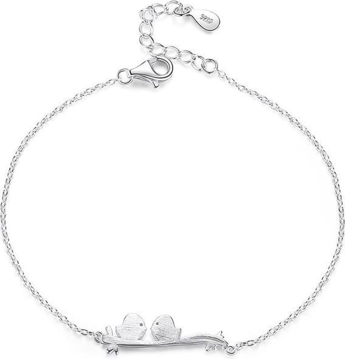 Zilveren Armband – Twee Vogeltjes – Liefdes Armband