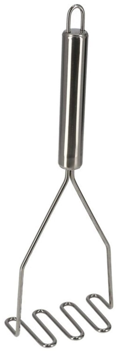 Gerimport Aardappelstamper/pureestamper - zilver rvs metaal - keuken gerei - 26 cm - Hoge kwaliteit