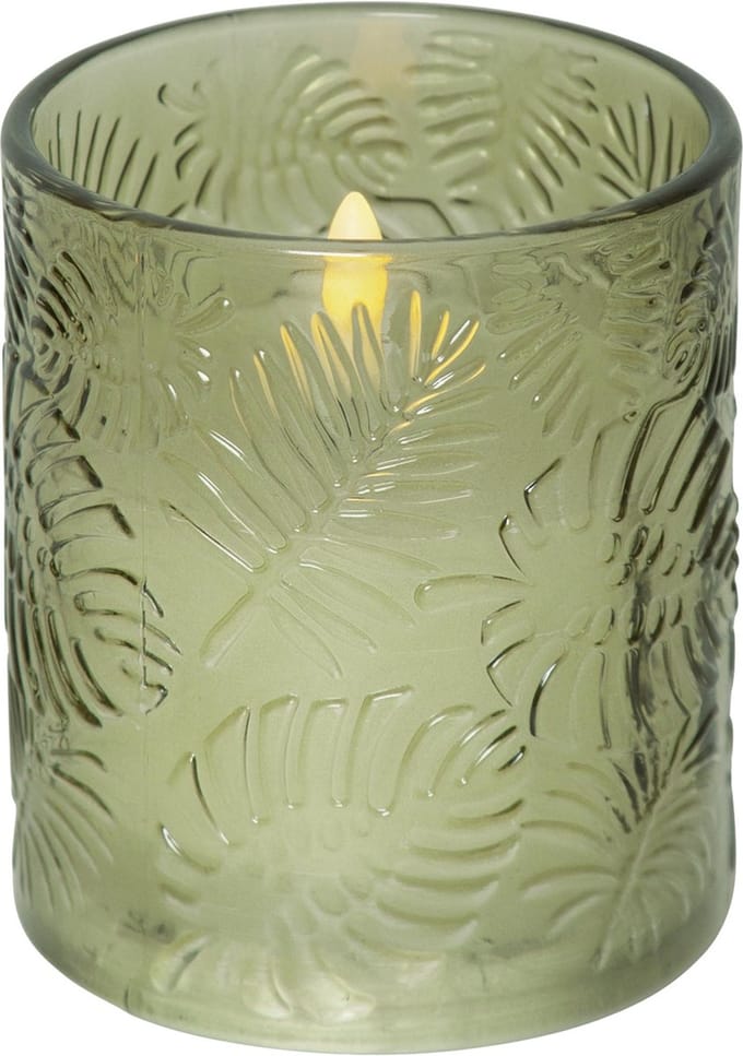 Star Trading LED-kaars Leaf van was, groen, 8,5x10cm