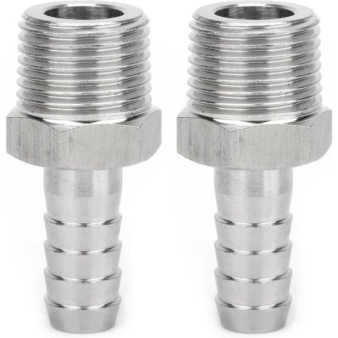 2 STUKS 1 2in BSPT Mannelijke Draad Connector Pijpfitting Barb Aansluiting Snelkoppeling(BSPT 1 2in   10mm )