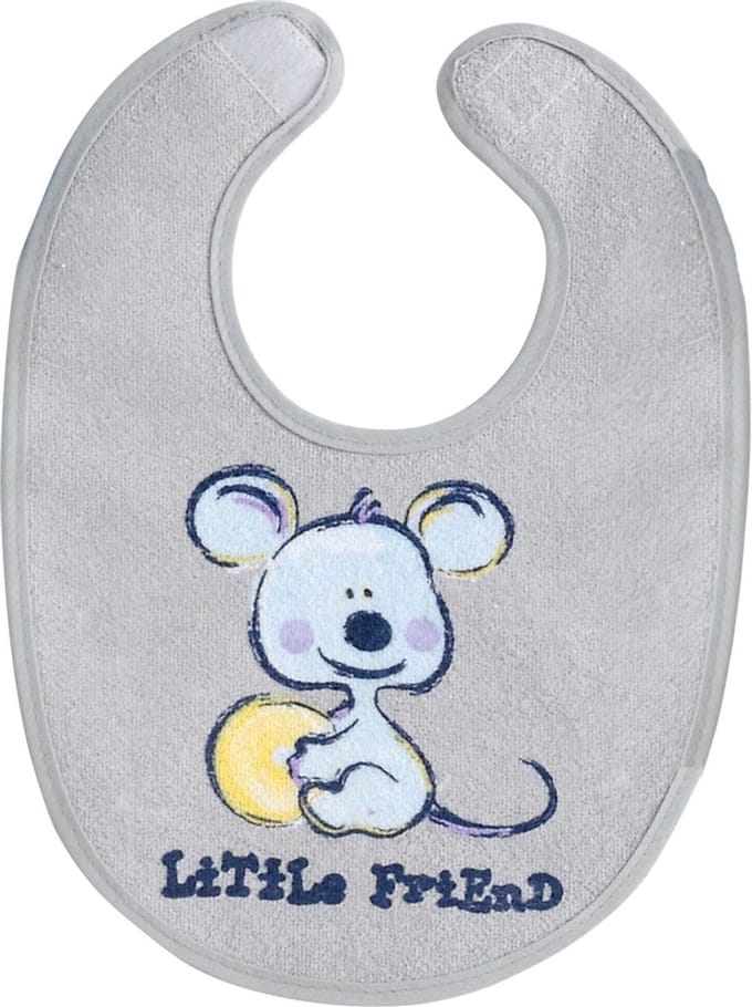 Interbaby Slabbetje Junior 20 X 30 Cm Katoen Grijs