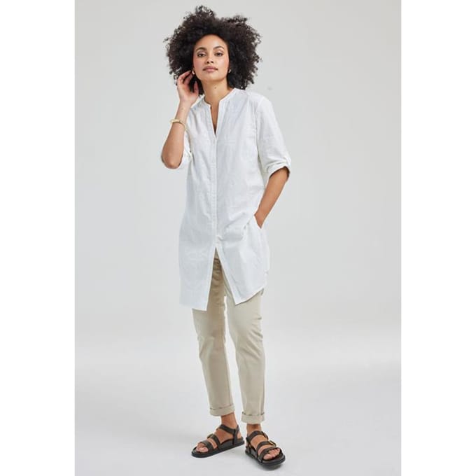 DIDI Tunic Palm Embro In Snow White Größe: 40 | Longsleeves Outlet | Damen | Weiß