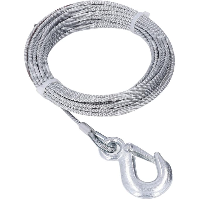 Winch Wire Rope 4mmx12m Cable 2000LBS Strength Stainless Steel Galvanized Replacement gray