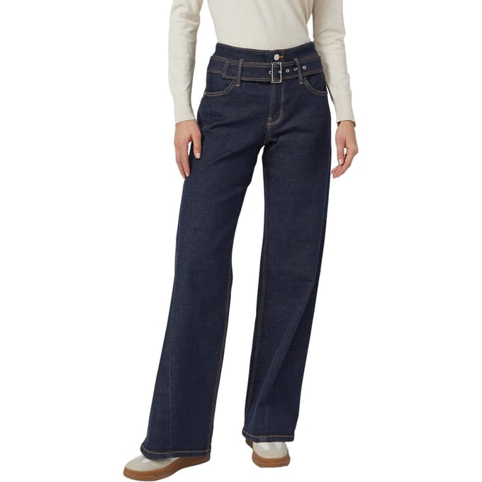 s.Oliver - female - Suri jeans / normale pasvorm / hoog model / wijde pijp / naaddetail