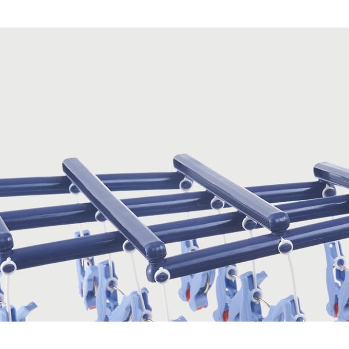 Plastic Opvouwbaar Multihoofd Droogrek Multi Clips Sokken Ondergoed Hanger Winddicht Multifunctioneel blue