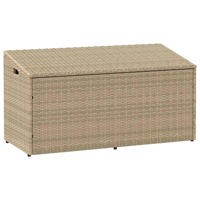 vidaXL - Tuinbox - beige - 110x50x58 - cm - poly - rattan