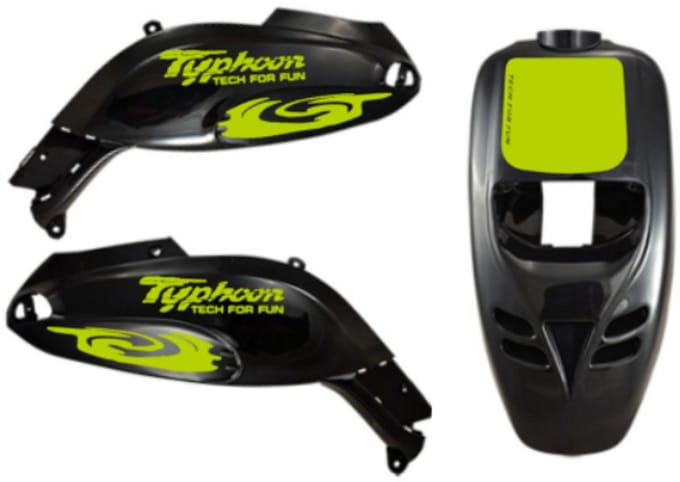 Piaggio Typhoon Stickerset - Hurricane - Fluor Geel