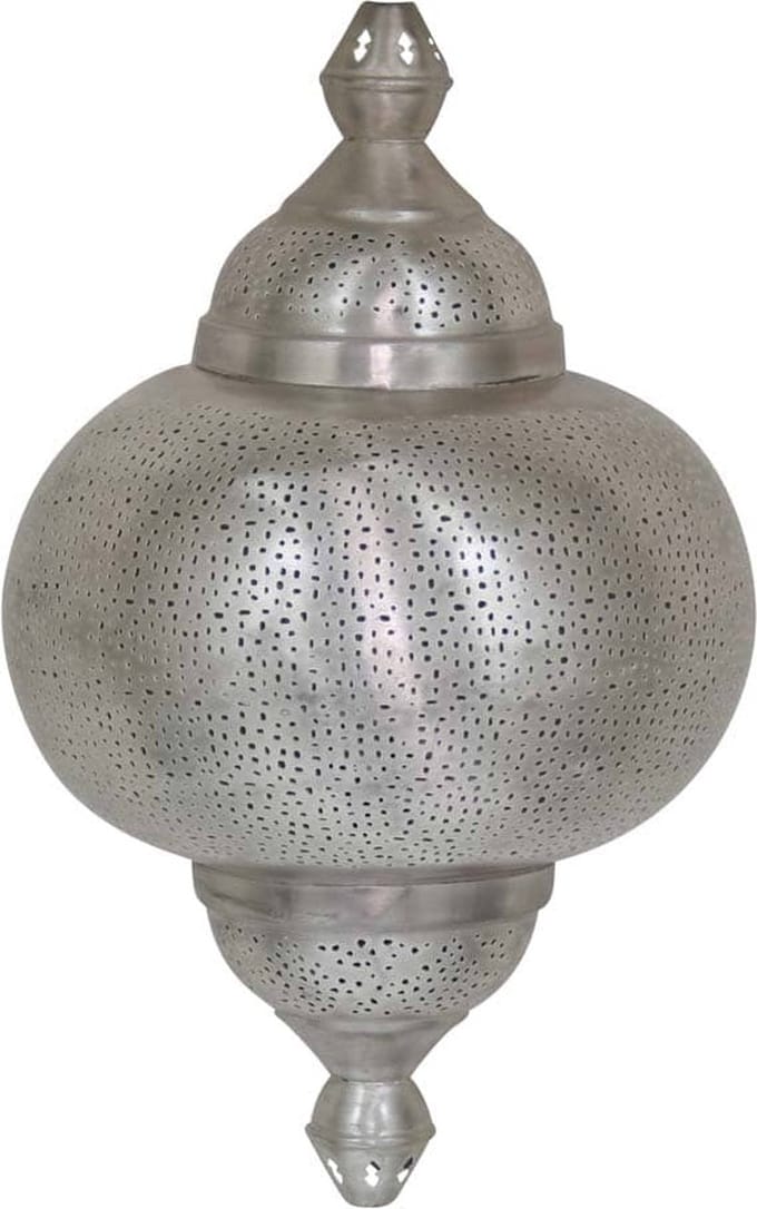 Safaary - Oosterse Wandlamp Zilver Paya 32 x 18 x 52cm