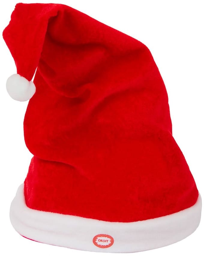 Kerstmuts 32 cm – Met Kerstmuziek & Bewegende Punt – Rood