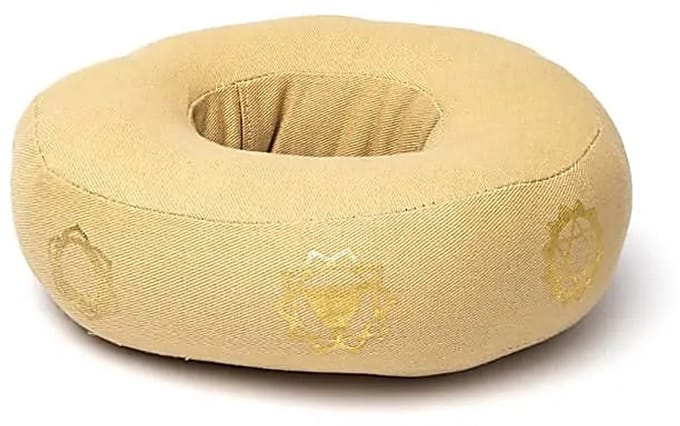 Klankschaalkussen 7 chakra’s beige M – 17 cm x 6 cm