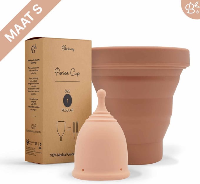 Bamboozy Set Menstruatiecup Maat S + Sterilisator - Herbruikbare Menstruatie Cup Period Menstrueren Zero Waste
