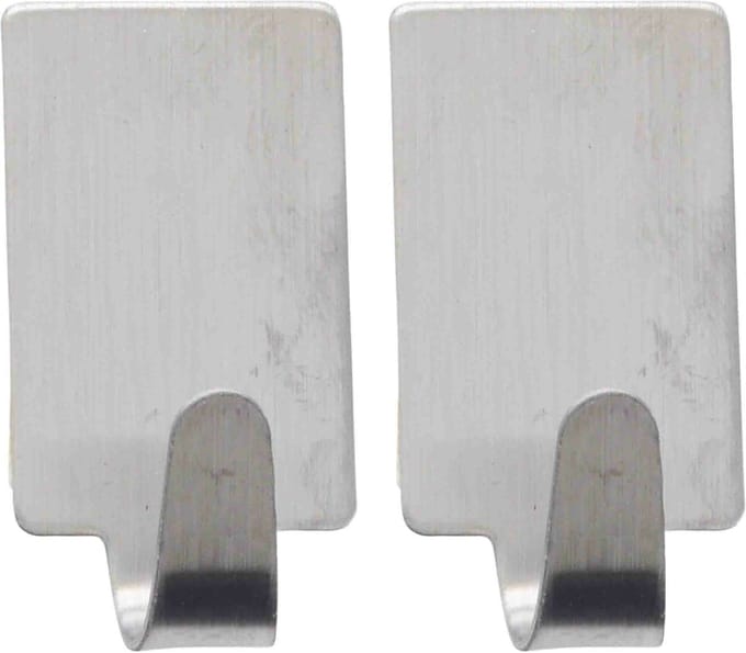 Excellent houseware - Zelfklevende rvs haakjes - set 12x