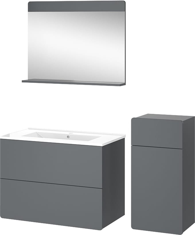 Vicco Badkamermeubelset Izan, Grijs, 4-delig