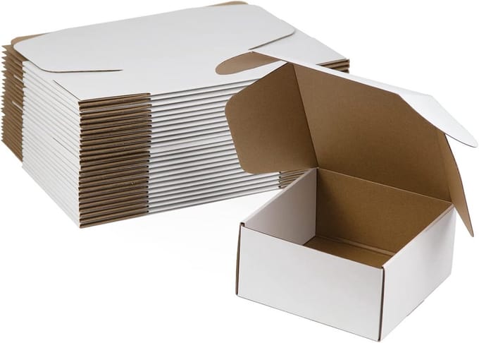 25 Stuks Verzenddozen Karton 20x25x10 cm Wit - Stevige Golfkartonnen Verpakking