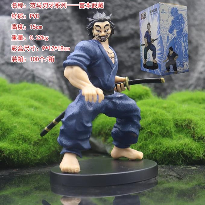Hoge Kwaliteit Hanma Baki Miyamoto Musashi Model Figuur Speelgoed 15cm no box green