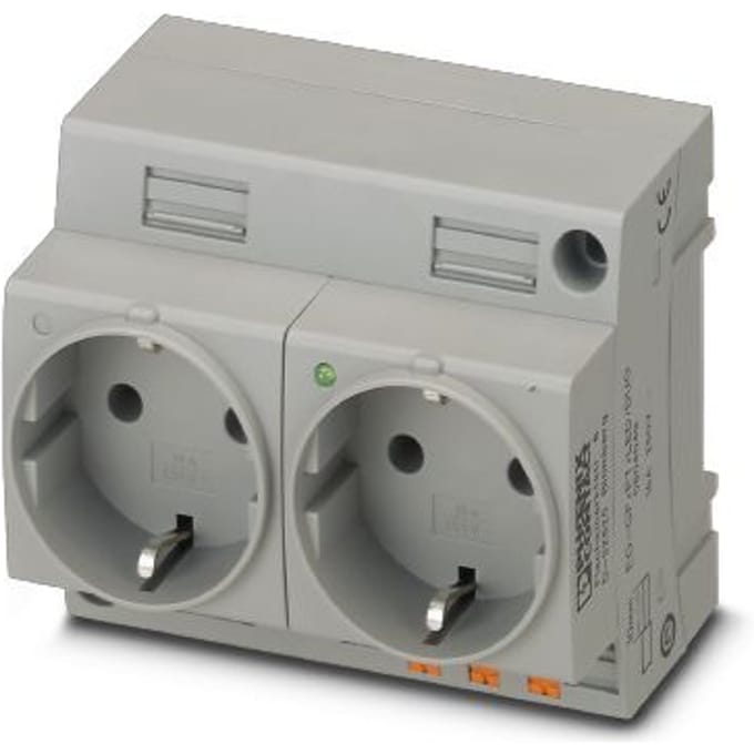 Contactdoos voor schakelkast Phoenix Contact EO-CF/PT/LED/DUO Grijs (l x b) 60 mm x 90 mm