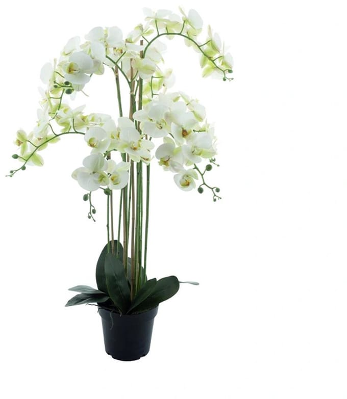 Kunst Phalaenopsis Orchidee In Pot 110 cm - Wit