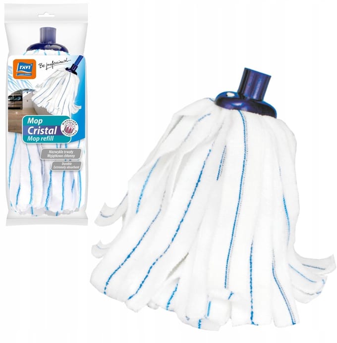 RAVI Cristal Serie - Paskowy Mop - Microvezel - Wit