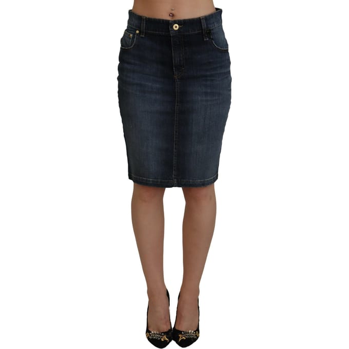 Denim Leren Rok