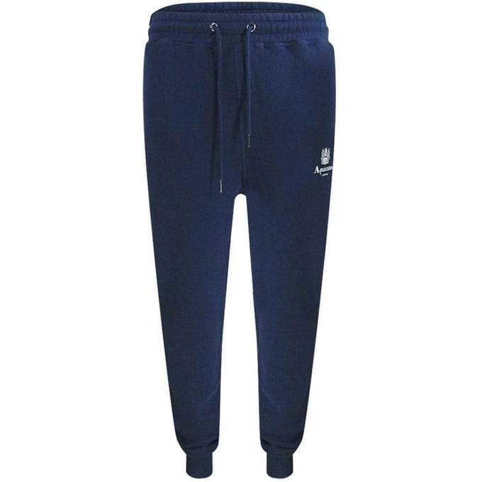 Aquascutum Heren Actieve Basis Geribbelde Joggingbroek (Blauw)