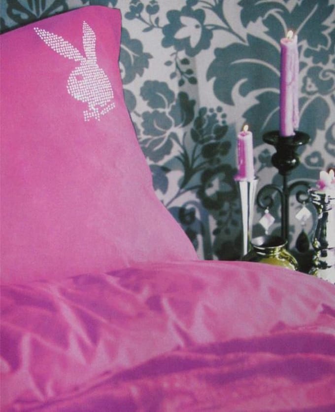 Playboy Strass Silver Dekbedovertrek - Eenpersoons - 140x200/220 cm - Soft Pink