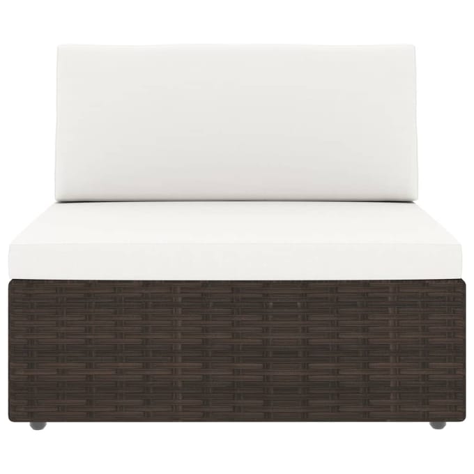 vidaXL - 4-delige - Loungeset - poly - rattan - bruin