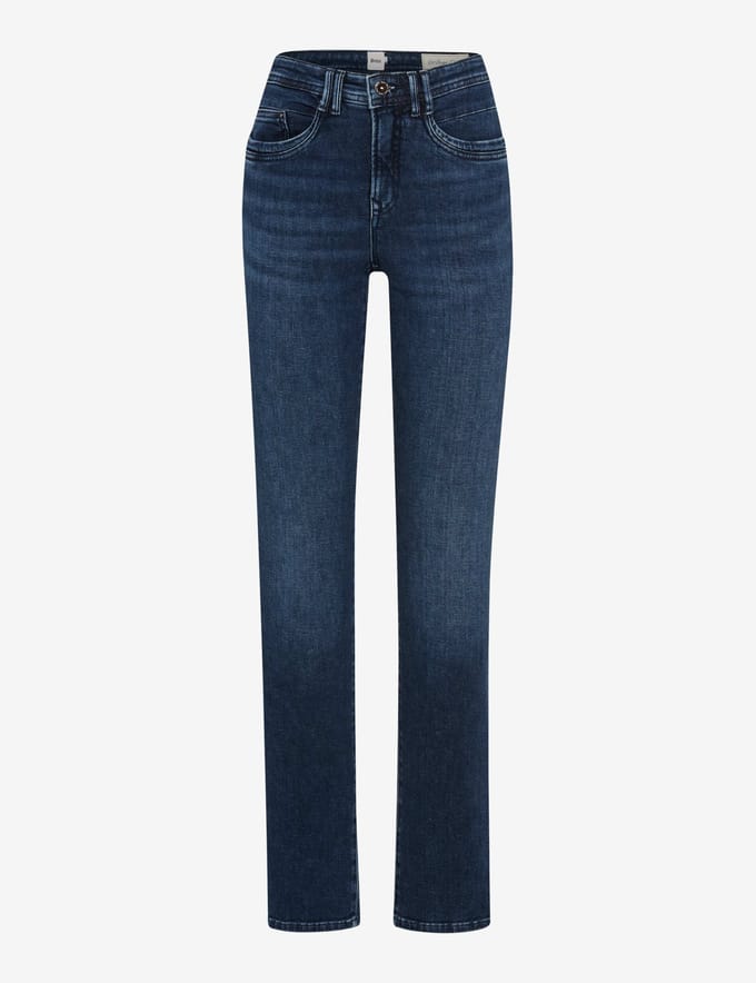 Brax Dames Jeans  Style CAROLA USED REGULAR BLUE, denim blauw regular, maat 42