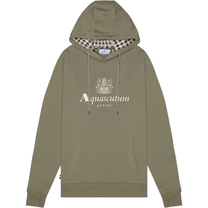Aquascutum Active Big Logo Army Green Hoodie