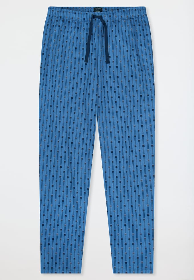 Schiesser pyjamabroek jersey blue met print