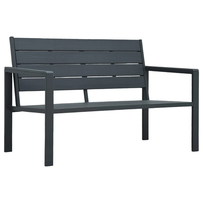 vidaXL - Tuinbank - hout-look - 120 - cm - HDPE - grijs