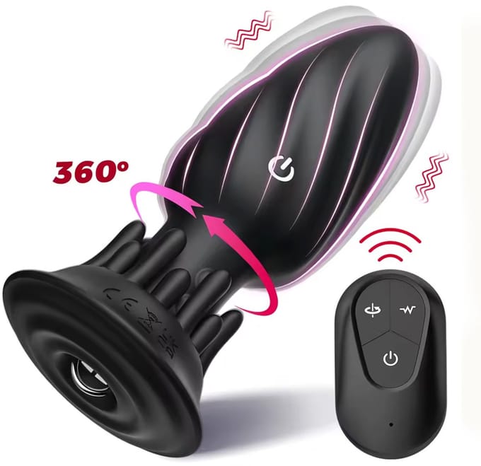 Roterende Buttplug Vibrator - Afstandsbediening - Prostaat massage - Anaal