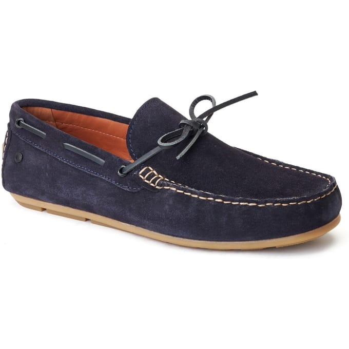Base London Brooks Leren Heren Navy Standaard Instappers