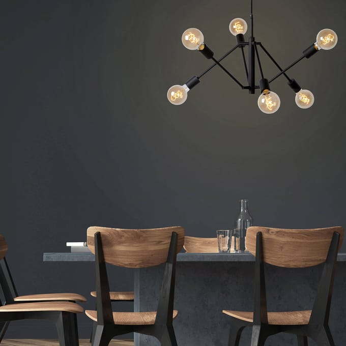 Lucide Hanglamp Lester, 6-lamps, verstelbaar