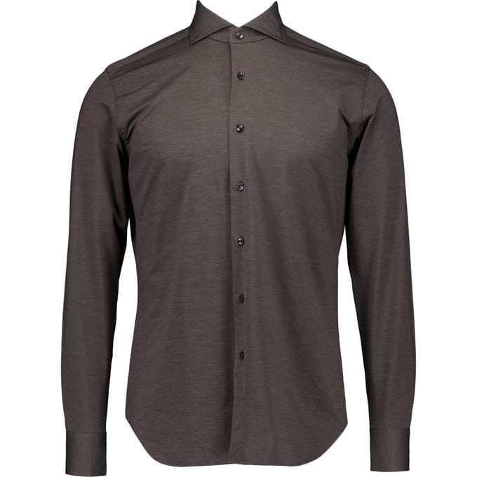Xacus Active Shirt Lange Mouw Overhemden Donkerbruin Act520ml/91617