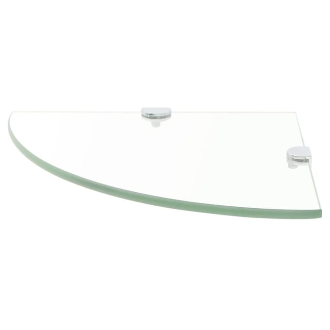 vidaXL - Hoekschappen - 2 - st - met - chromen - dragers - 35x35 - cm - glas - transparant