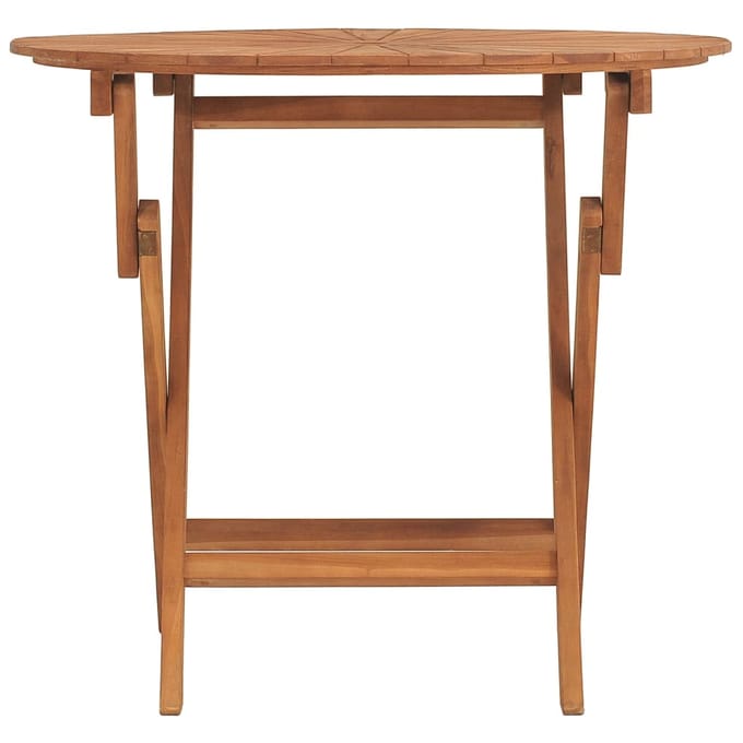 vidaXL - Tuintafel - inklapbaar - Ø - 85x75 - cm - massief - teakhout