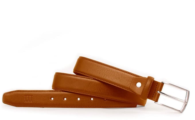 TRESANTI | ZARON | Gebombeerde leren riem | cognac | Size 85