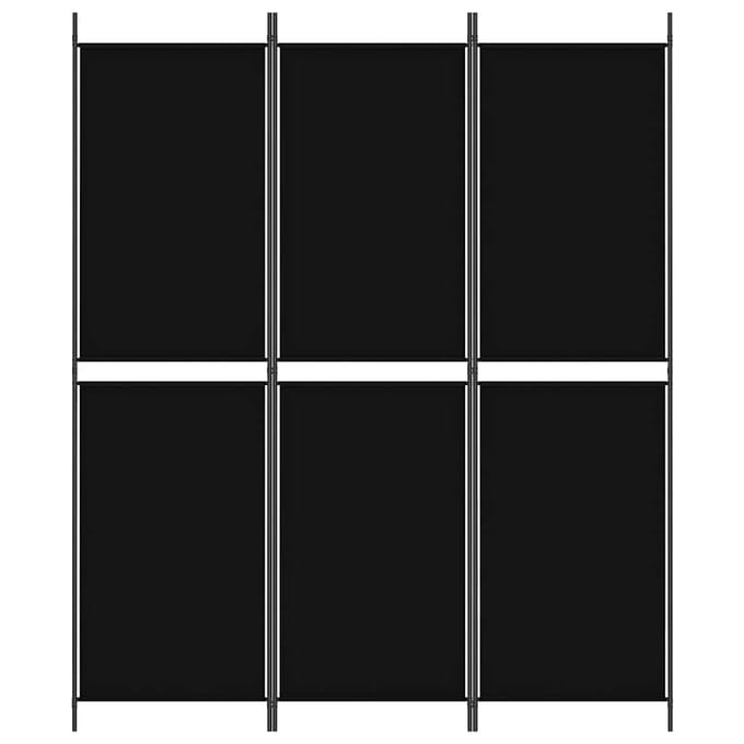 vidaXL - Kamerscherm - met - 3 - panelen - 150x180 - cm - stof - zwart