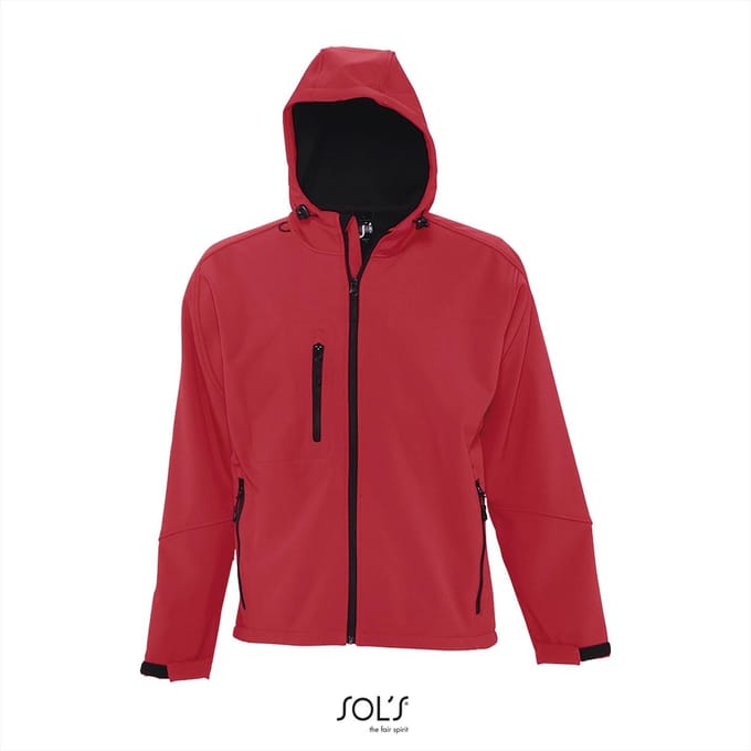 SOL'S Men´s Hooded Softshell Jacket Replay L848 - Pepper Red - M