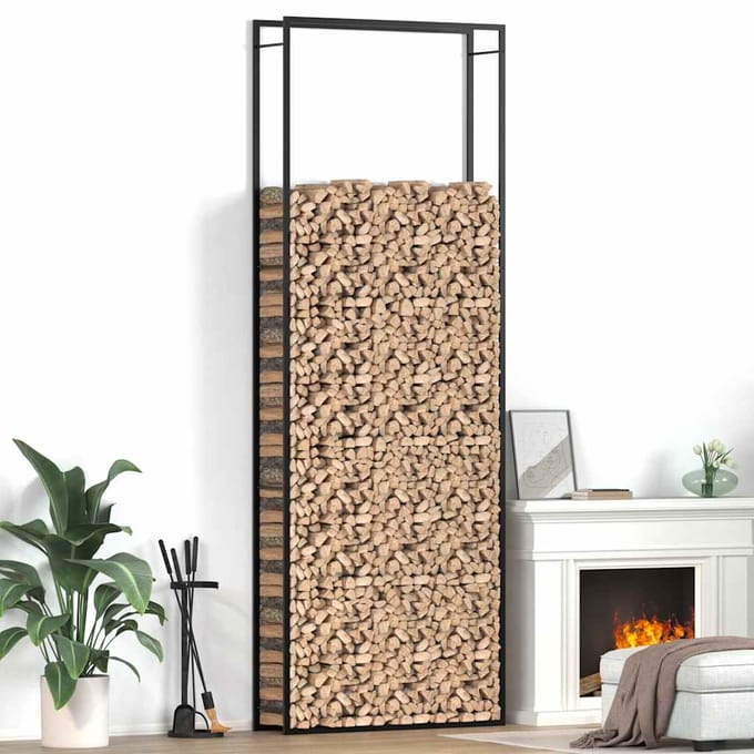 vidaXL - Haardhoutrek - 110x28x312 - cm - staal - matzwart